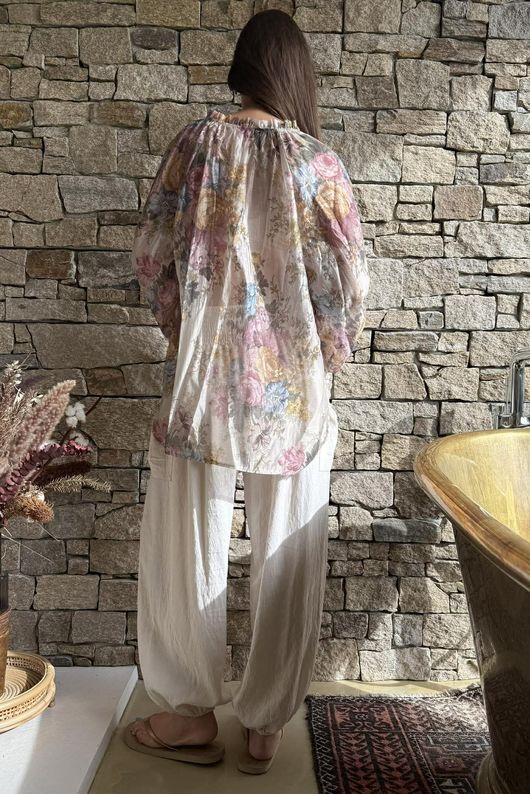 Rustic Peony Blouse Mauve